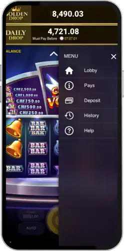 Cash Volt menu