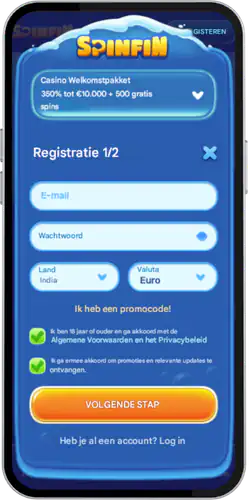 Cash Volt Doorloop het registratieproces